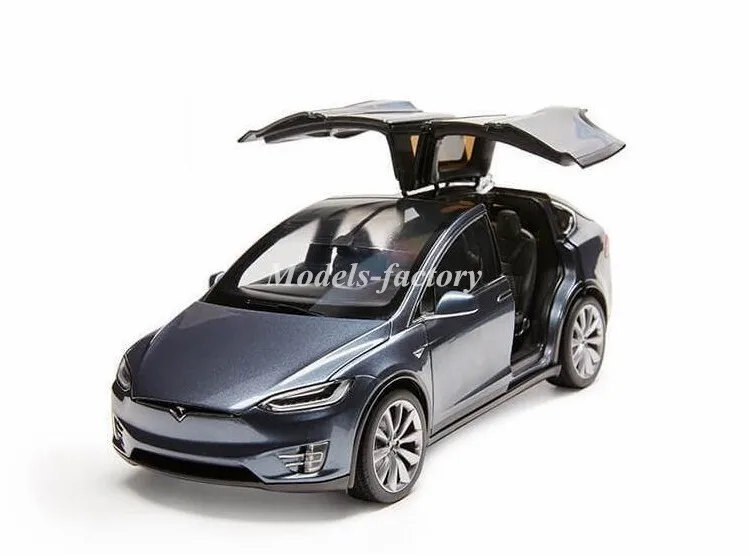 

Масштабная модель автомобиля Tesla Model X P100D SUV 1:18, литая под давлением, для детей, игрушка, подарок, коллекционная модель для демонстрации
