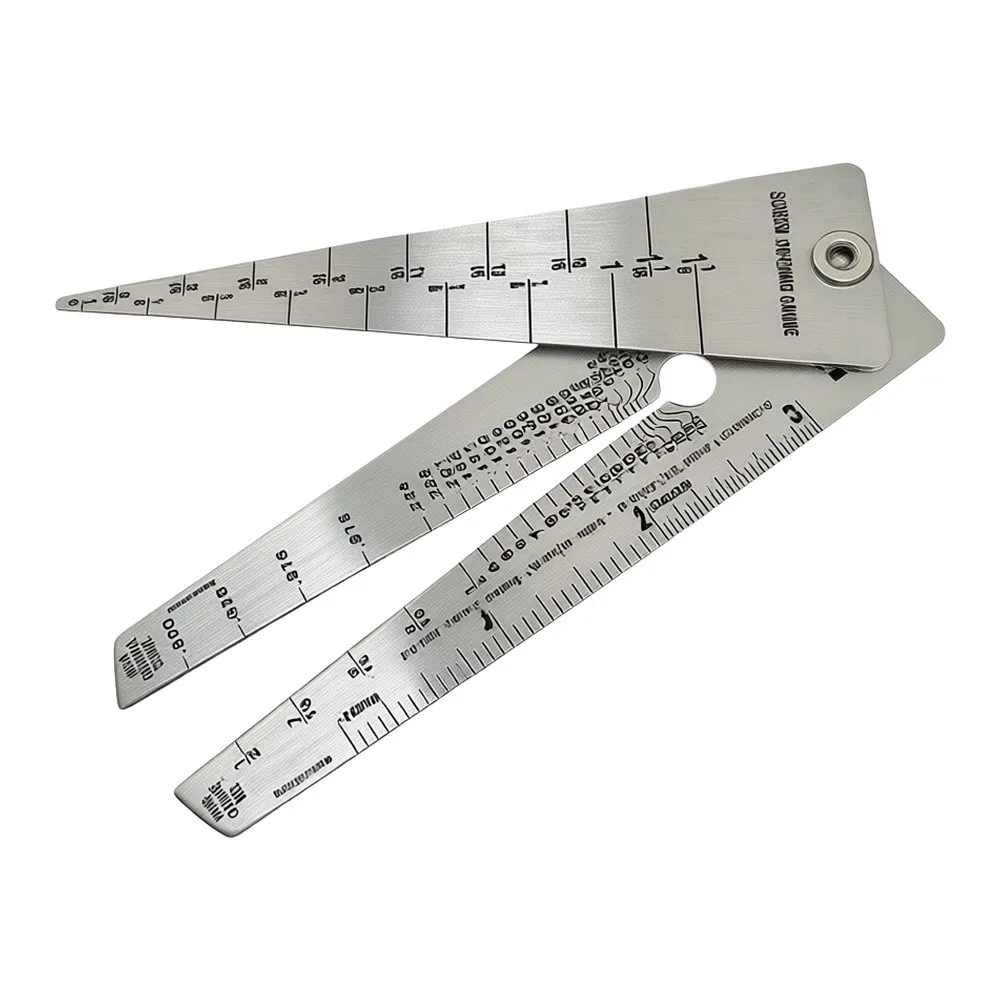 Lightweight Stainless Steel Folding Ruler 126.2x35x0.8mm Opening Measuring Gauge for Quick On Site Measurement