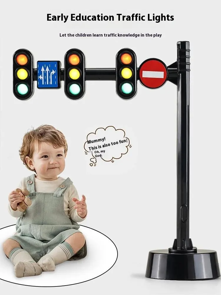 [Educational & Fun] Road Traffic Light Toy Model with Realistic Sound & Light Effects - Ideal for Kids'playtime & Learning!