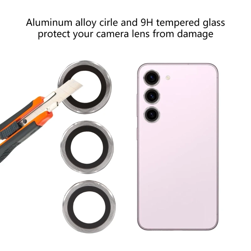 Camera Protective Cover Tempered Glass Ultra-Thin 3D Camera Lens Protector Cellphone Camera Lens Glass for SAMS23/S23+ K1KF