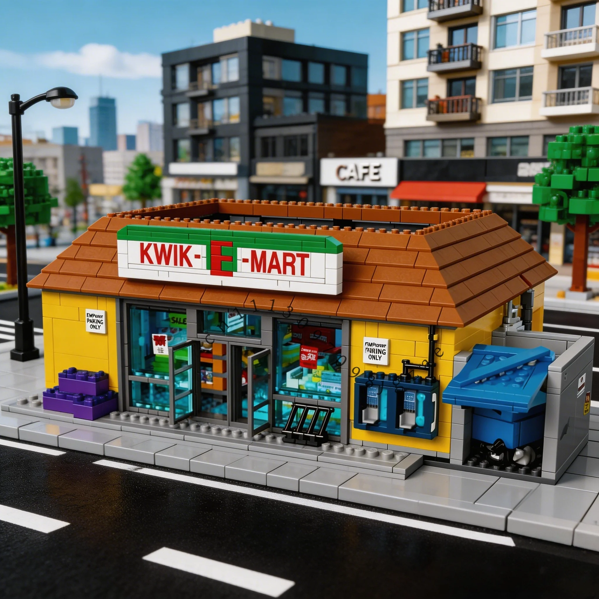 2179 pieces of supermarket Virginia Simpson Convenience Supermarket  building block model toy birthday Christmas gift