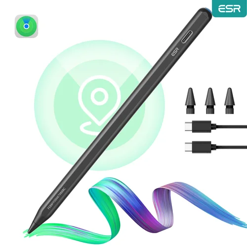 ESR Apple Pencil compatible con iPad 2018-2025 Findmy Geo iPad Digital PenAcil carga rápida para iPad Pro 12,9/13/11 y Air 11/13
