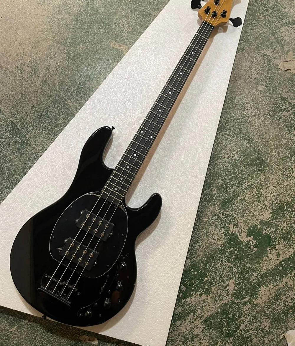 4 Strings Electric Bass Guitar with Roasted Maple Neck,Black Hardware,Provide customized service