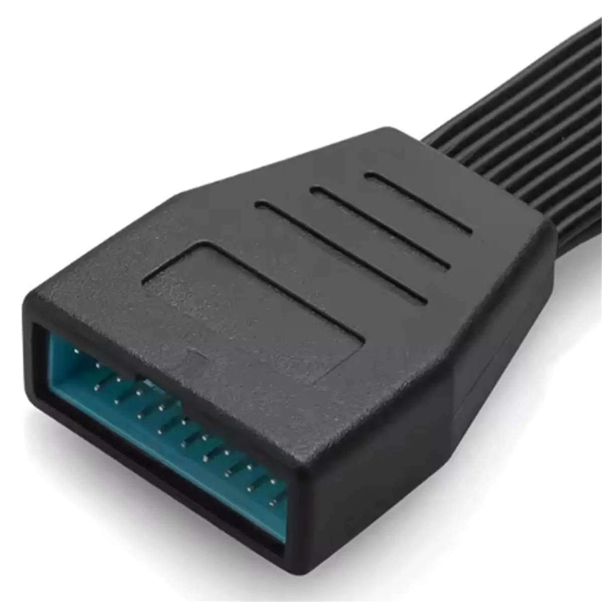 Internal USB 19Pin 20pin Mini USB3.0 Male to Female Adapter Low Profile Header USB Extension Flat Cable for Motherboard
