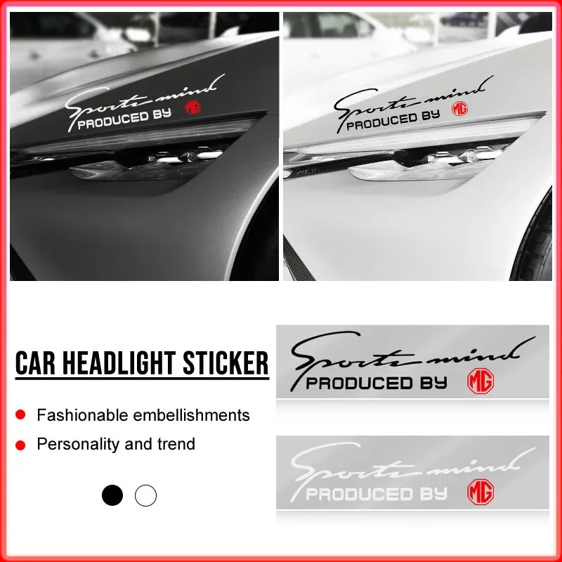 3D Car Front Light Eyelid Styling Decal Sport Hood Eyebrow Sticker for MG ZS HS MG3 MG4 EV MG5 MG6 MG7 GT Hector