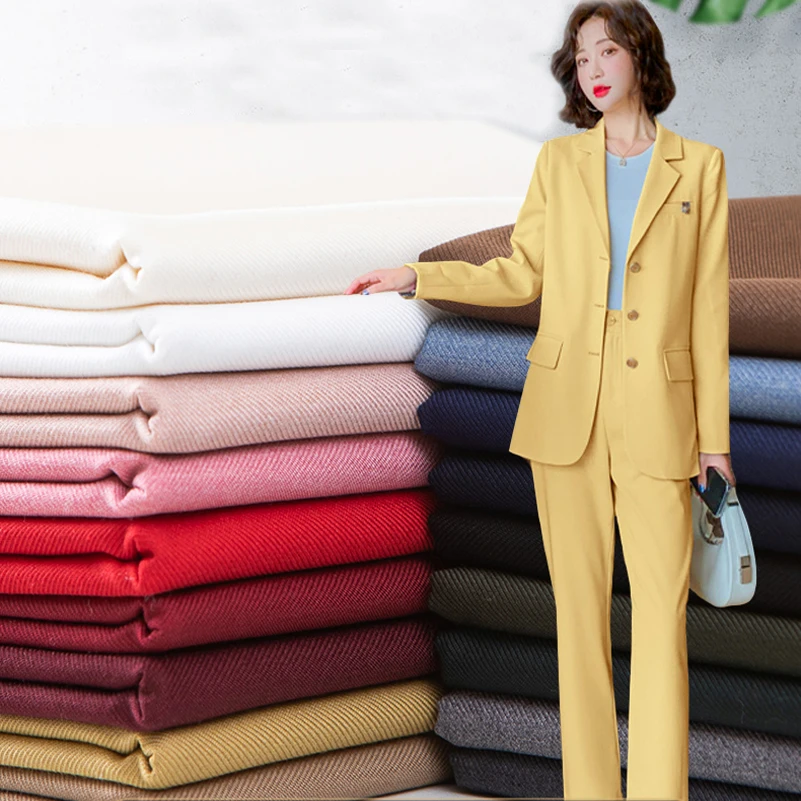 Twill Suit Fabric Anti-wrinkle for Sewing Pants Pleated Skirts Serge Uniforms Per Half Meter