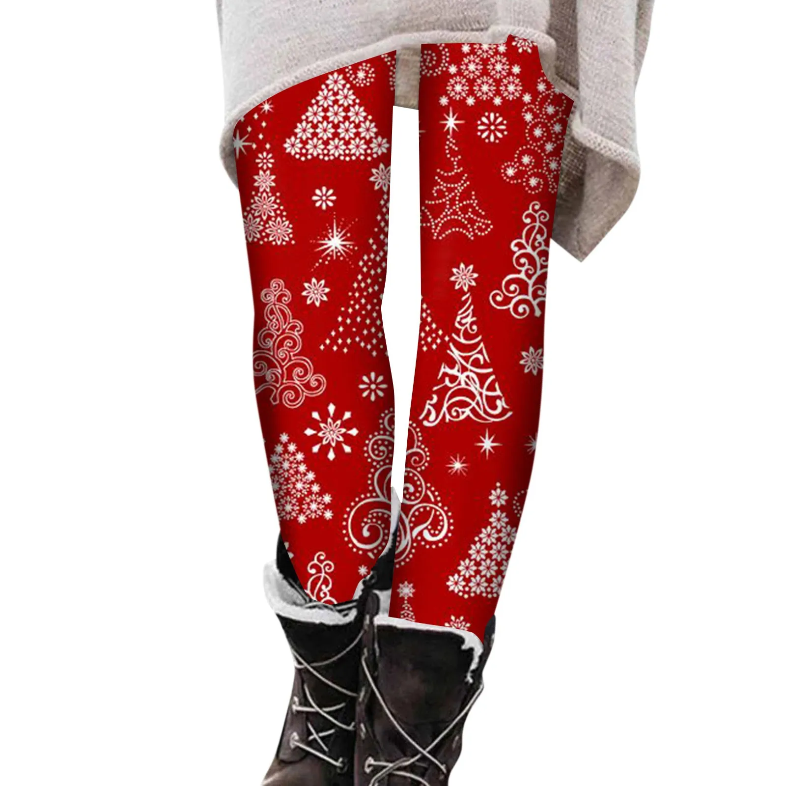 Mallas de Navidad para mujer, Leggings elásticos de cintura alta, a rayas, Color degradado, 3d, estampado de cuadros de copo de nieve, pantalones deportivos, 2023