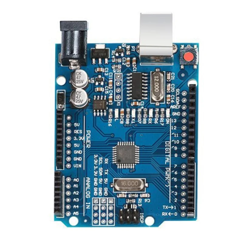 Para placa de desarrollo Arduino UNO R3, placa base de módulo microcontrolador Compatible con ATMEGA328P con Cable