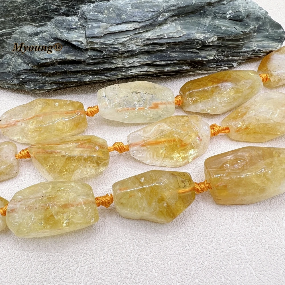 Irregular Large Natural Citrines Quartz Crystal Nugget Pendant Beads For DIY Jewelry Making MY230688