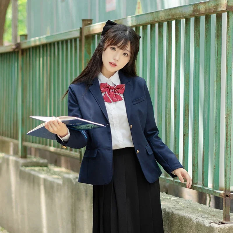 University School Girl Blazer Winter School Uniform Navy Coat Japanese High School Uniforms Suit Girl Students Jacket Seifuku