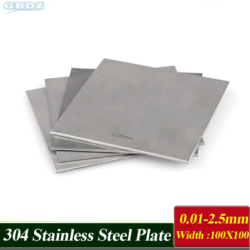 

SUS304 Stainless Steel Square Sheet Plate Thickness 0.01 0.02 0.03 0.04 0.05-2.5mm Flat Brushed Metal Polished Plate 100x100