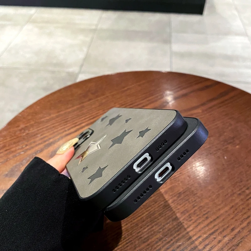 Funda de teléfono de lujo Cortex Star para iPhone 14, 13, 12, 11 Pro Max, 7, 8 Plus, X, Xs, XR Max, fundas de parachoques láser