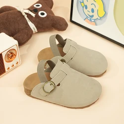 2026 New Girl Boy One Step Flat Bottom Baotou Half Slippers Children Summer Outwear Round Head Half Slippers Lazy Shoes