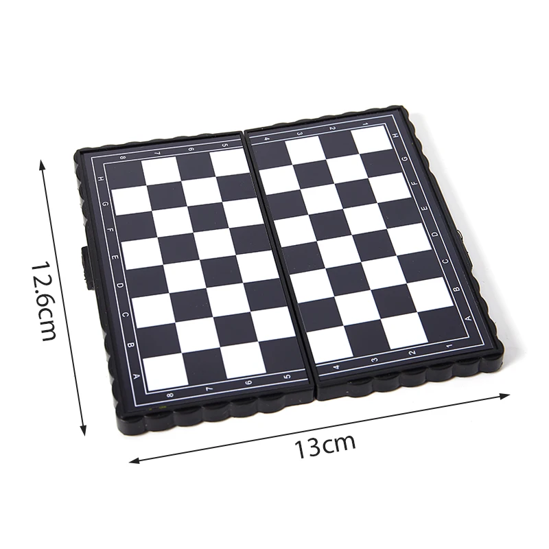 1 Juego de Mini ajedrez internacional de plástico, tablero de ajedrez magnético plegable, juego de mesa portátil para el hogar y al aire libre, juguetes para niños, peso ligero