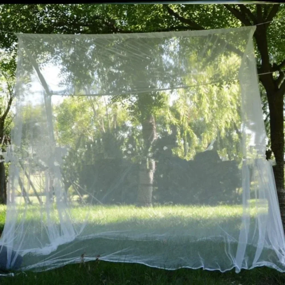 Camping Net White Mesh Portable Square Foldable Mosquito Control Mosquito Net Lightweight Outdoor Camping Tent Sleeping Summer