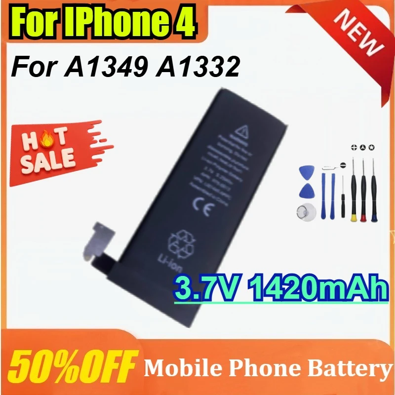 

New 1420mAh for IPhone 4 A1349 A1332 Mobile Phone Battery with Free Tools