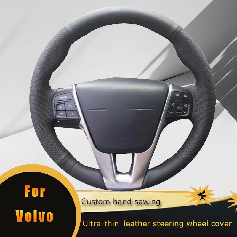 

DIY Car Steering Wheel Cover Non Slip Perforated Microfiber Leather For Volvo XC90 V90 S90 XC60 S60L V40 V60 S80L Car Accessorie