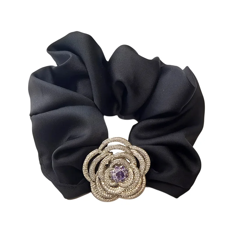 

Rhinestone camellia hair band, hair tie headband, ball head hair accessories