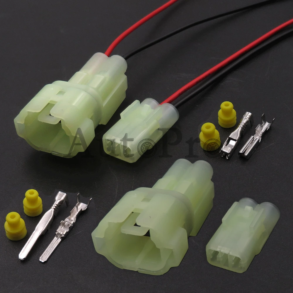 1 Set 2 Hole 6187-2804 AC Assembly Car Male Plug Female Connector 6187-2801 Auto Reversing Radar Waterproof Wire Cable Socket