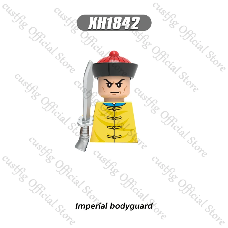Medieval Military Chinese Qing Dynasty Soldier Figures Building Blocks Castle Knights Armor Shield Helmet Weapon Bricks Toy Gift