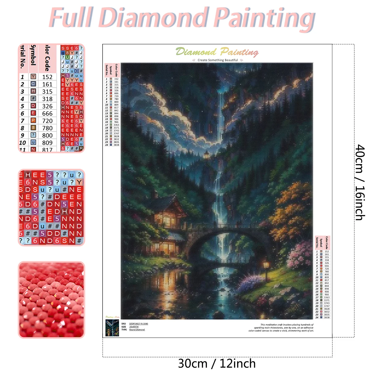 Ruopoty 5d Diy Full Square Diamond Painting Landschap Peak Drill Modern House Craft Kit Vriend Cadeau Wanddecoratie