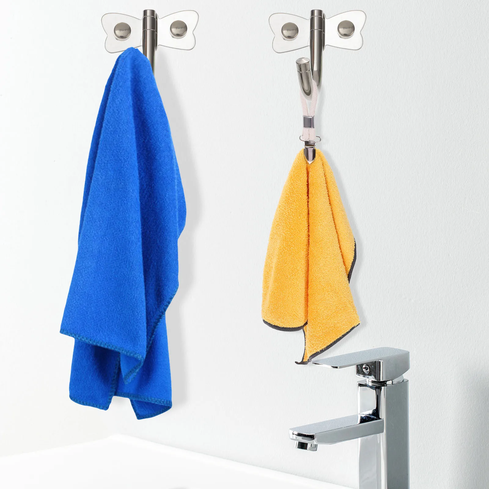 

4Pcs Towel Clips Premium Material Hanging Bathroom Hooks Small Lightweight Laundry Clips Practical Holder Towel Clamps