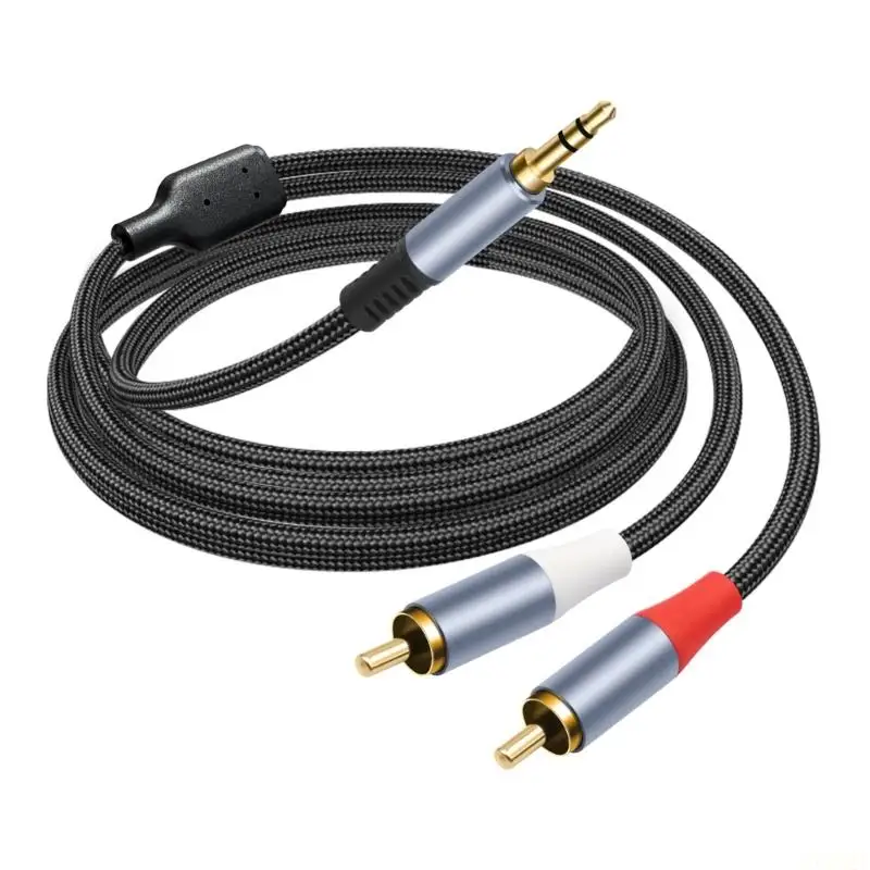 B03F 3.5mm to Cable Gold Plate 3.5mm to 2Male Stereo Music Cable Durability Braided Nylon Cover for Clear Sound Output