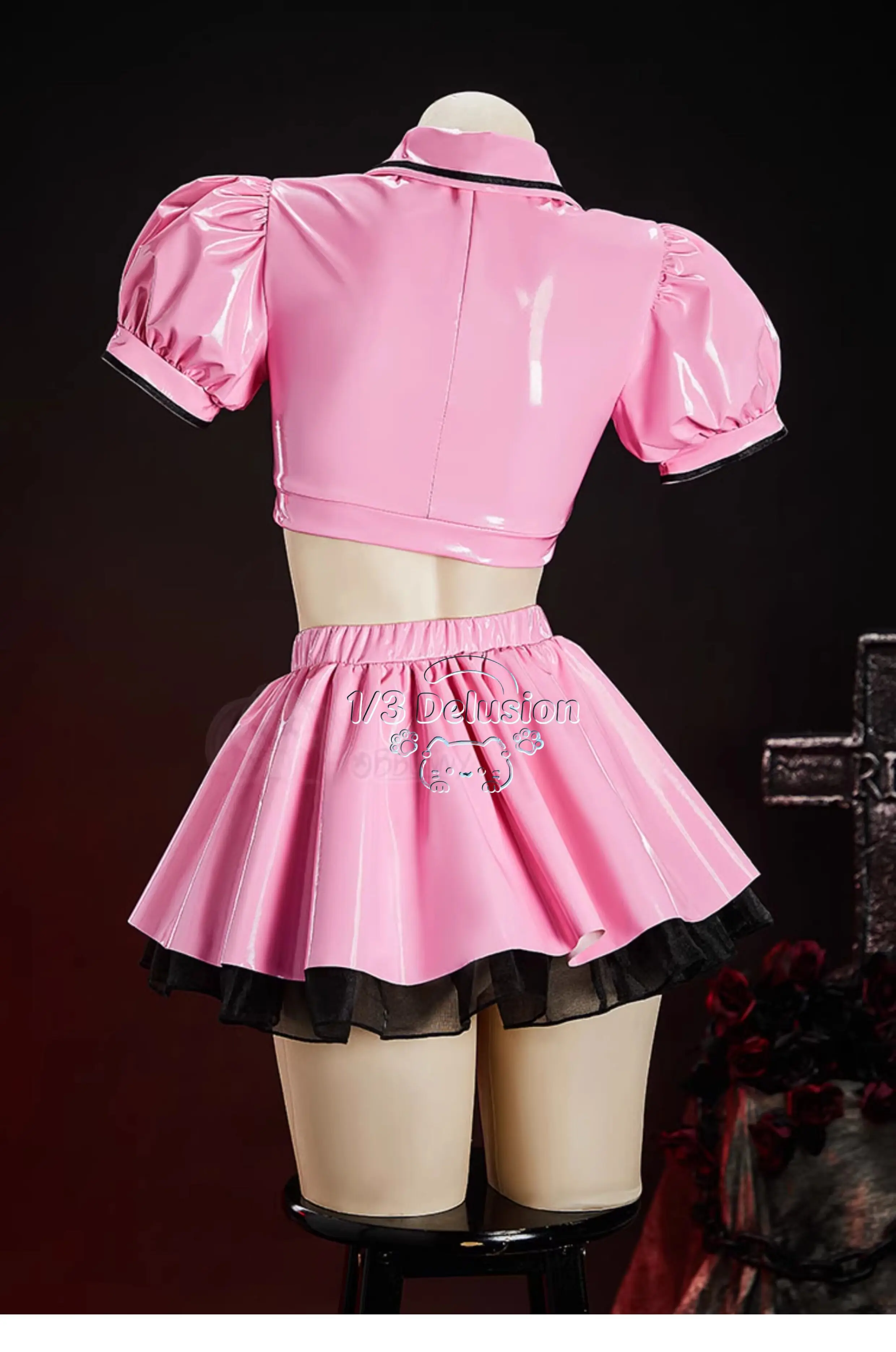 

Original heartthrob little nurse Cosplay Costumes PU leather set sweet girl Y2k subculture sexy mini skirt 1/3 Delusion