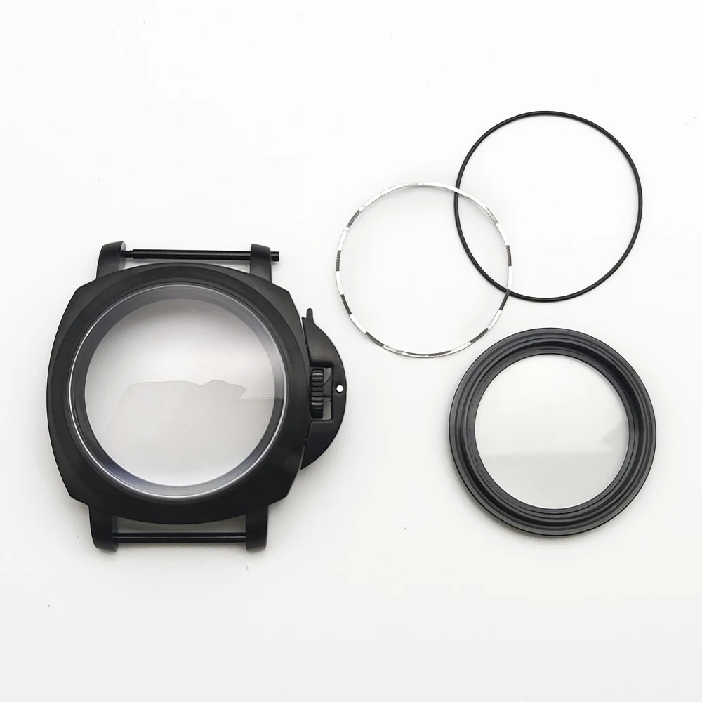 NH35 Cassa per orologio nera 40MM Cassa in cristallo di zaffiro 5ATM Adatto per quadrante NH35 NH36 4R36 calibro 28,5 mm