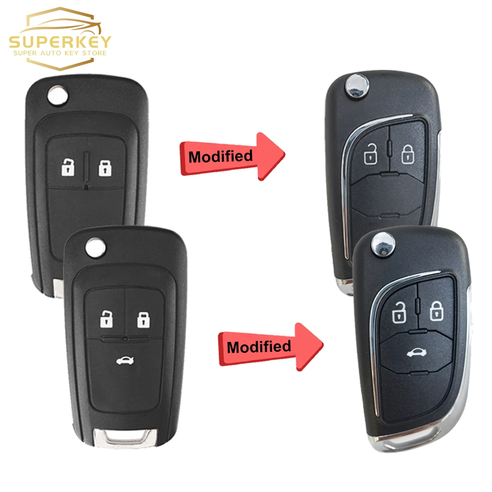 Modified Folding Remote Flip Car Key Shell Case For Chevrolet Cruze Epica Lova Camaro Aveo Orlando For Volt Sonic Impala Equinox