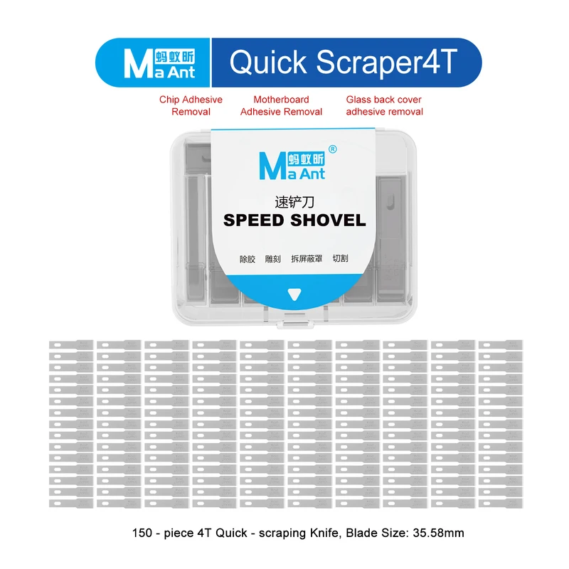 MaAnt 4T ブレード帯電防止 PCB スクレーパー M077 滑り止めハンドルキット付き 敏感な回路基板用の非損傷性接着剤除去