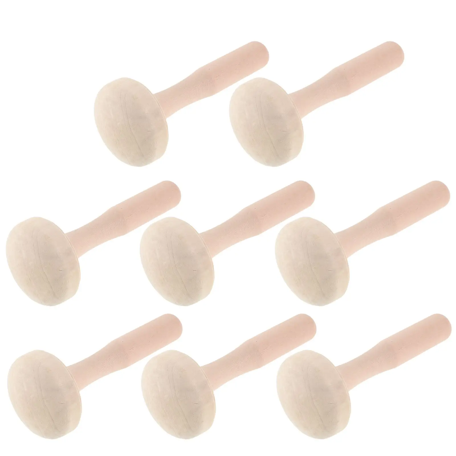 

8 Pcs Wooden Print Carving Set Tools Pottery Craft Mushrooms Beige Block Printing Baren Natural