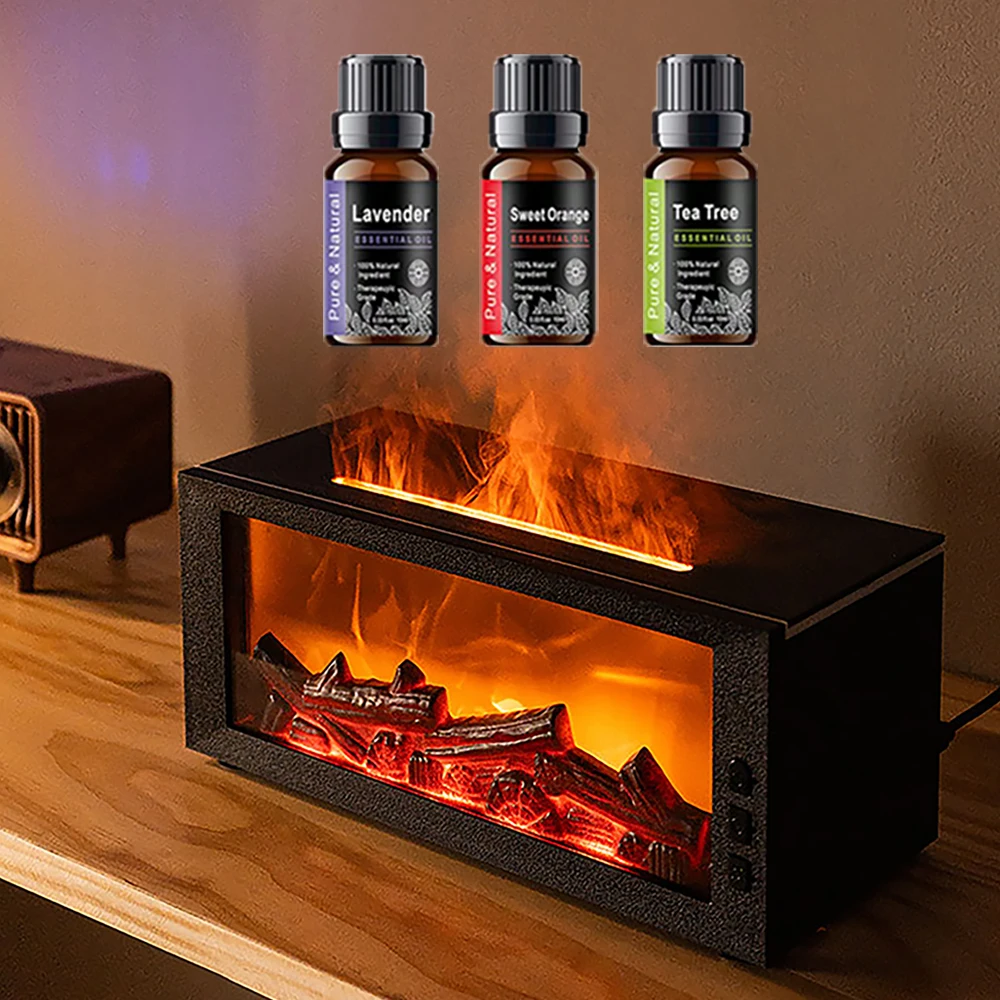 

Увлажнитель воздуха, устройство для ароматерапии с имитацией пламени и камина, разноцветная Атмосфера RGB, домашний увлажнитель воздуха с Rem