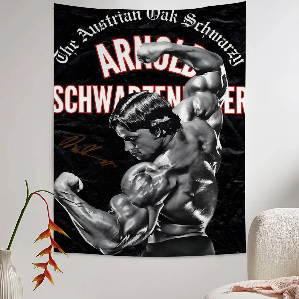 Arnold Schwarzenegger culturismo Fitness DIY tapiz de pared colgante Tarot Hippie alfombras de pared dormitorio decoración del hogar