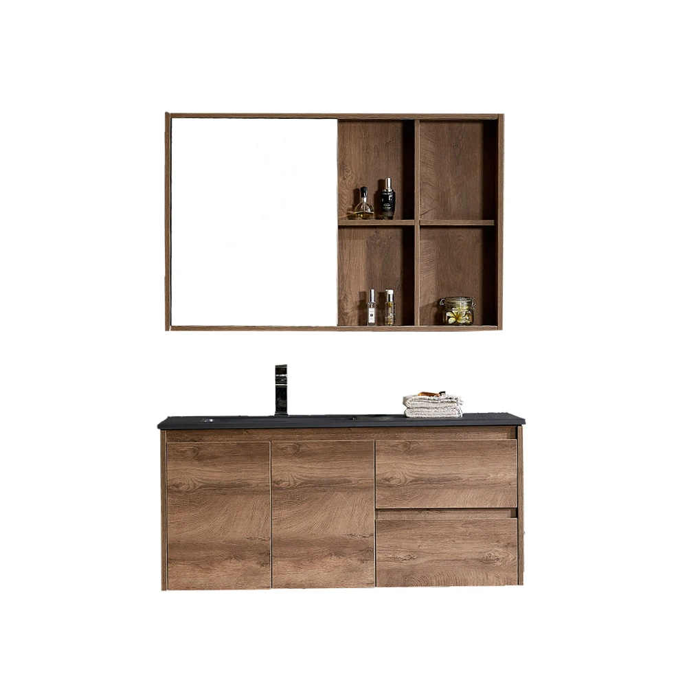 2019 Bathroom furniture original wood vanity wall mounted wash basin with cabinet