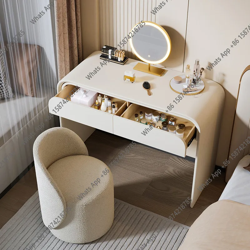 K Bedroom Dresser Simple Modern Solid Wood High-end Small Apartment Master Bedroom Makeup Table Minimalist Cream Style