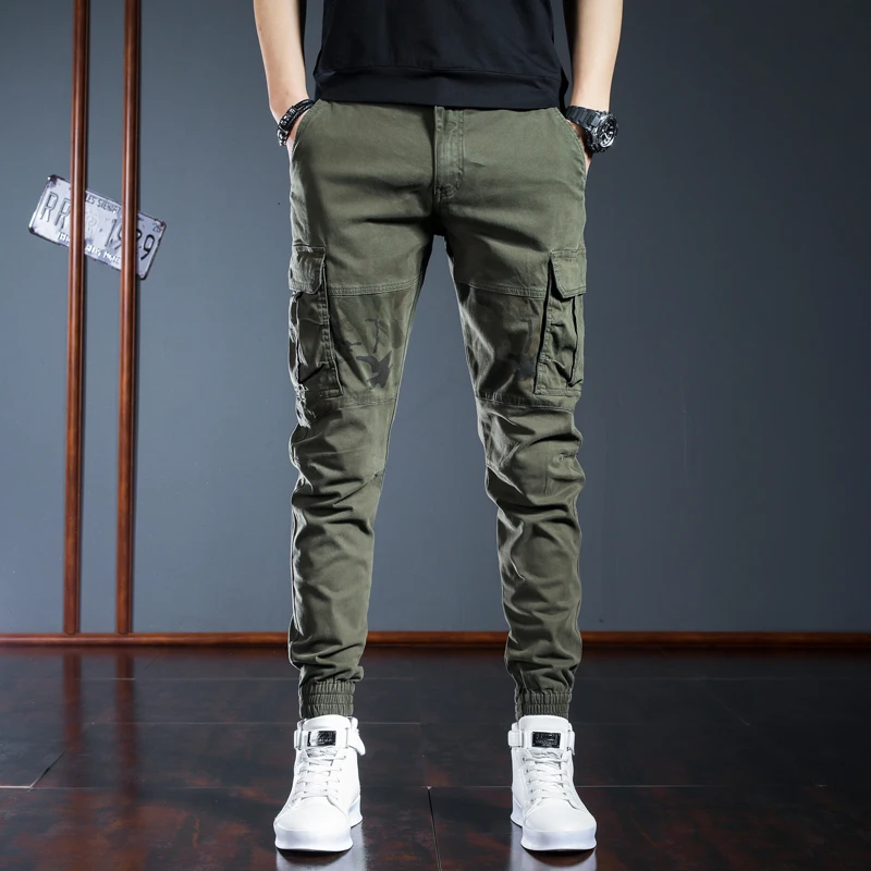 

American Sle Outdoor Workwear Sports Pants Loose Cuffed Youthful Casual Harlan Long Trousers for Men Spring Cotton Polyeste...