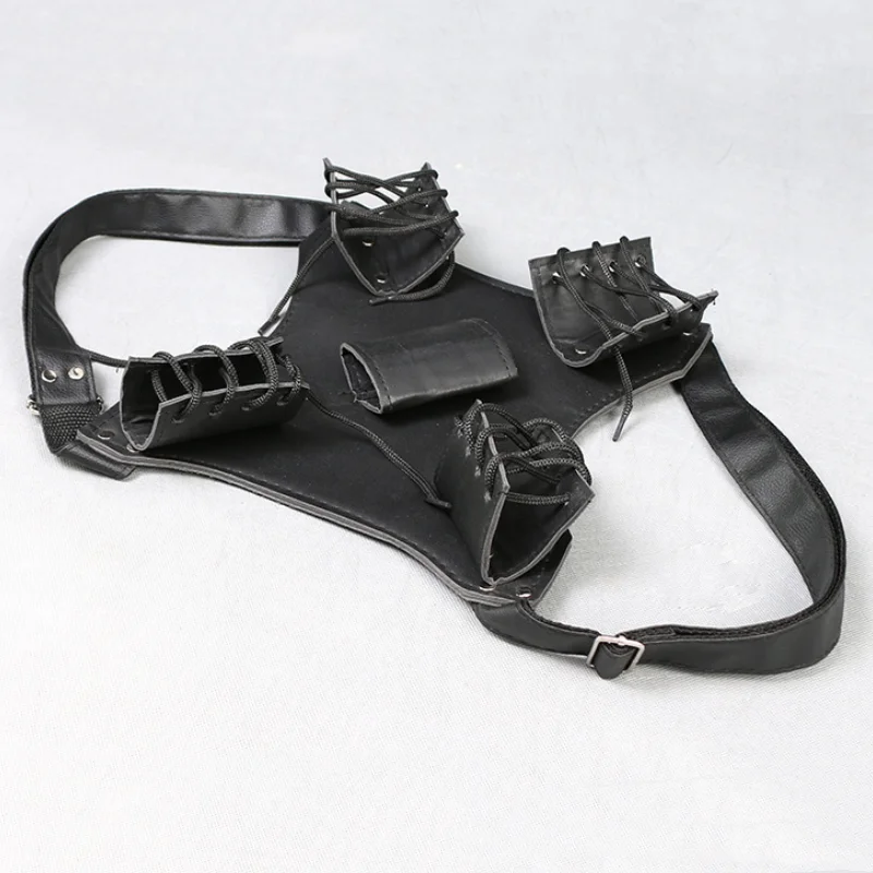 Medieval Double Katana Sword Belt Holster Anime Demon Cosplay Prop Samurai Sabre Waist Real Japan Katana Backpack Holder Decor view 2