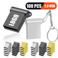 100pcs/lot Real Capacity Metal Waterproof USB 4gb 8GB 16gb 32GB 64gb Flash Drive Memory Stick for Fashion Gifts Logo Customized