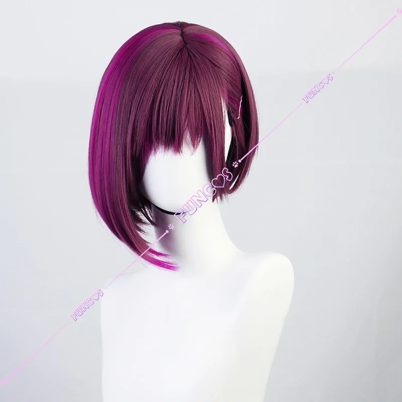 Zom 100 Bucket List of The Dead Shizuka Mikazuki Cosplay Wig Purple Hair with Hairpins Pink Highlight Violet Color New Anime