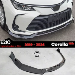 E210 Gloss Black Front Lip Bumper Splitter for Toyota Corolla 12th 2019 - 2024 Hybrid Sedan & Altis (Not for Hatchback Touring)