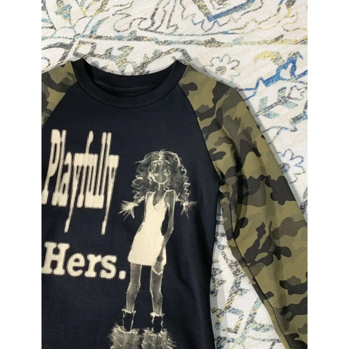 Camiseta vintage de mangas compridas, roupas femininas y2k slim goth punk estética harajuku 2000s top hot girl streetwear grunge emo camisetas