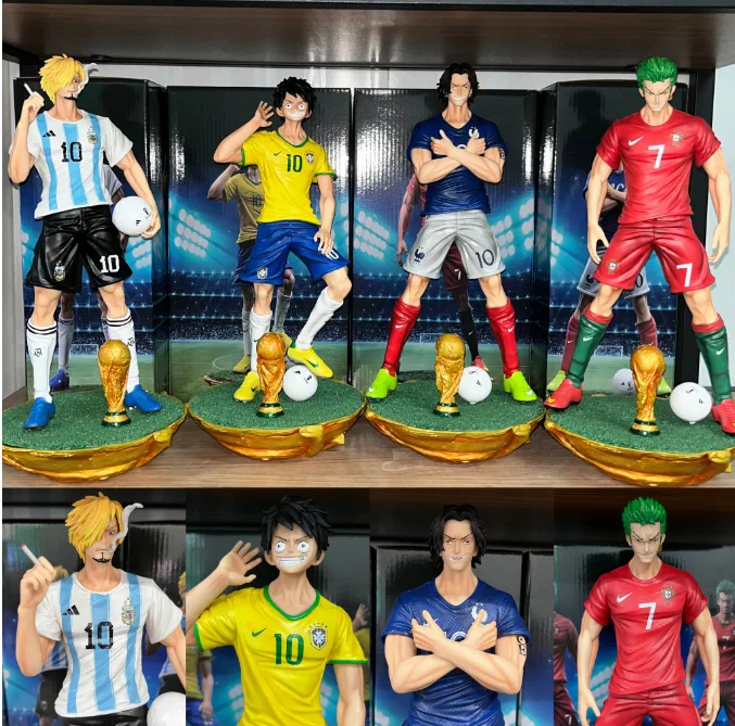 

【In Stock】One Piece: Luffy Mountain Osamu Solon Ace COS Football Player Series - Approximately 33CM Anime Model Collection Gift