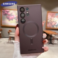 Matte Soft TPU Magsafe Wireless Charging Case Samsung Galaxy S25 Ultra S24 S23 S22 S21 Plus Note 20 Camera Lens Shockproof Cover