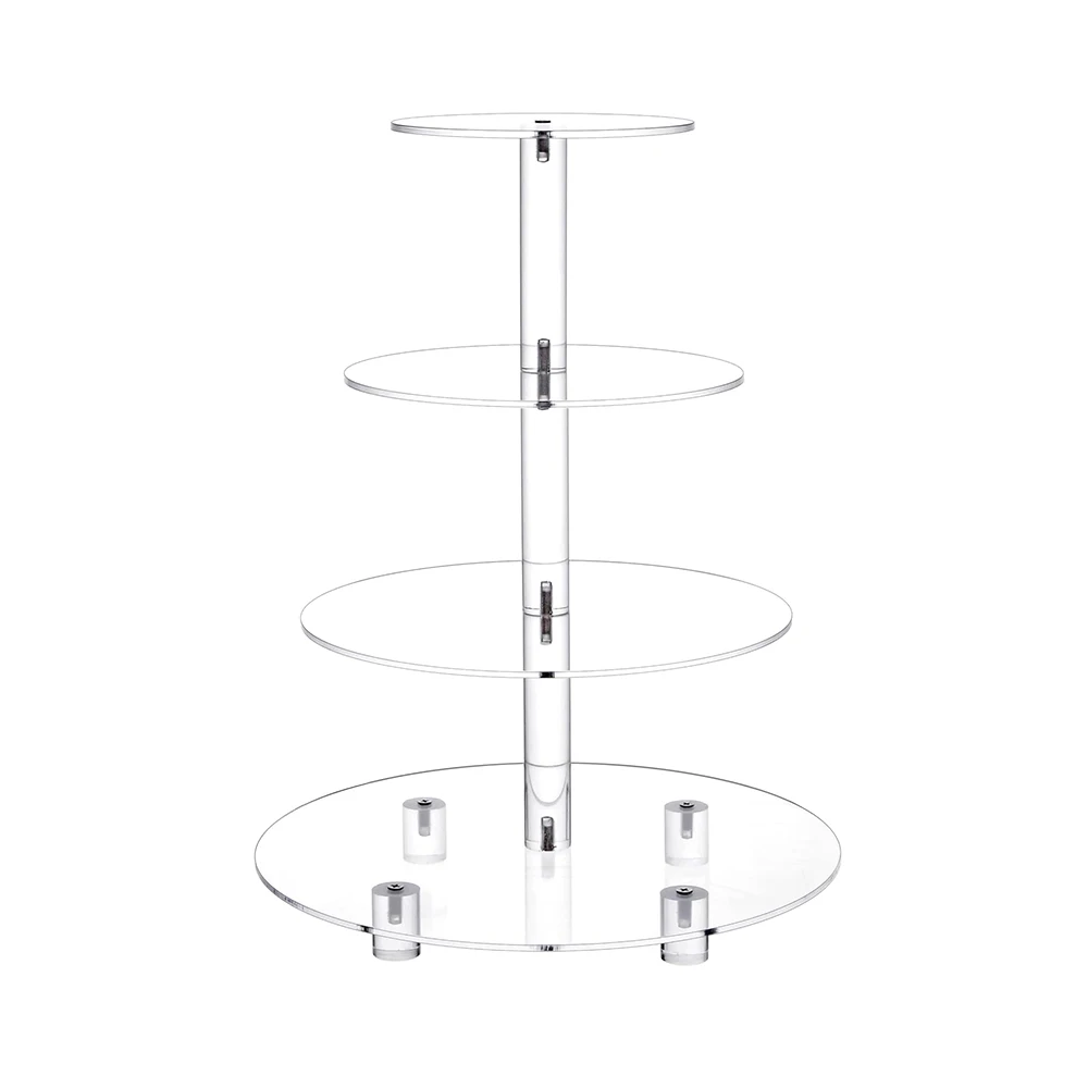

3/4 яруса акриловая стеклянная круглая подставка для торта-подставка для кексов-фотография-подставка для чая для свадебной вечеринки