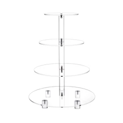 3/4 Tier Acrylic Glass Round Cake Stand-Cupcake Stand- Dessert Stand-Tea Party Serving Platter for Wedding Party