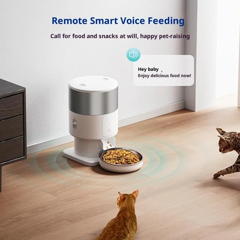 Eco-Friendly Modern Intelligent Dog Cat Food Feeder Charge Automatic Timing Quantitative Portion Control BPA- Stainless