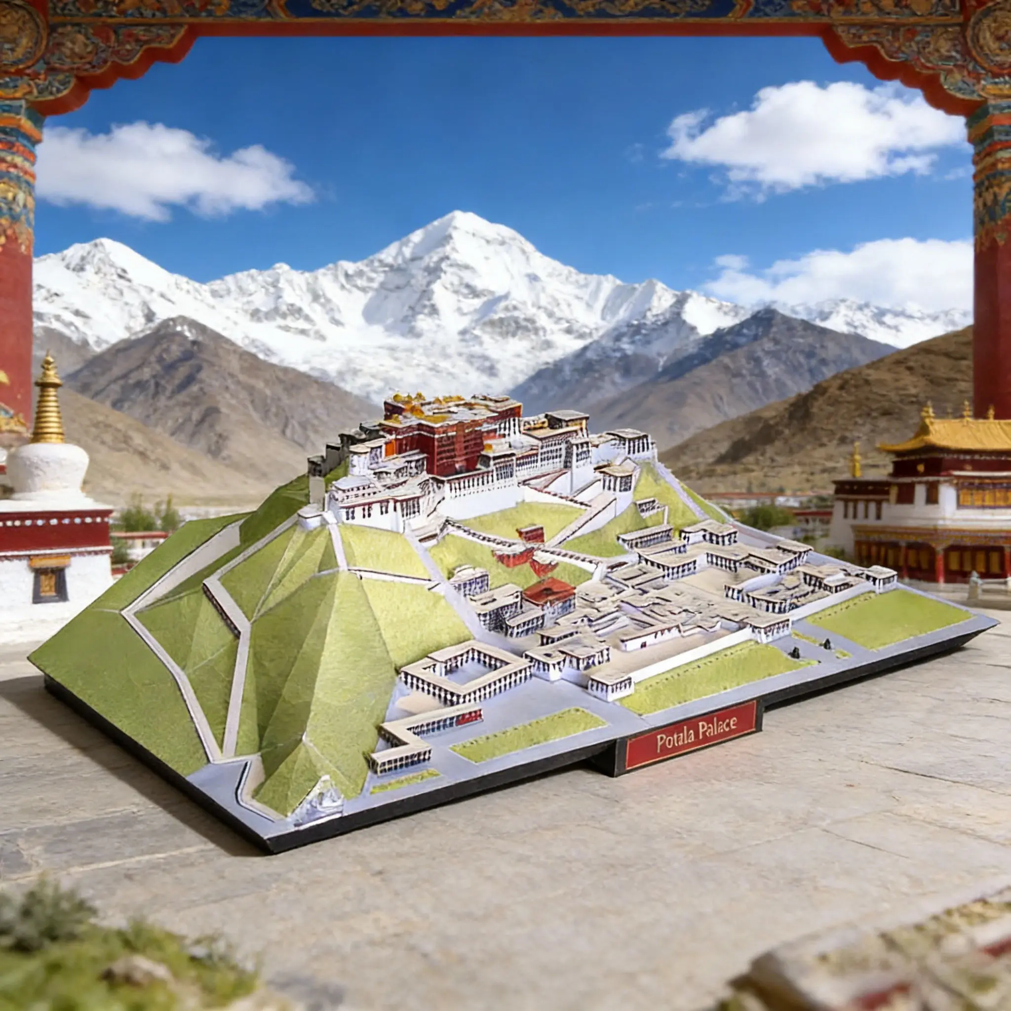 Tibetan Potala Palace DIY Paper Model Kit - Student Handwork for Assignment, Architectural Craft & Cultural Education
