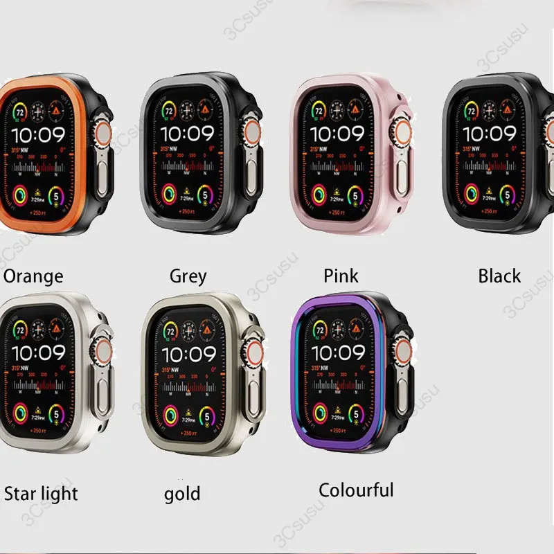 แม่พิมพ์ทำขนม + เคสสำหรับ Apple Watch TPU แบบพิเศษกันชน49มม. 45มม. 41มม. ตัวป้องกันตัวครอบกรอบ iWatch Series SE 9 8 ultra 7