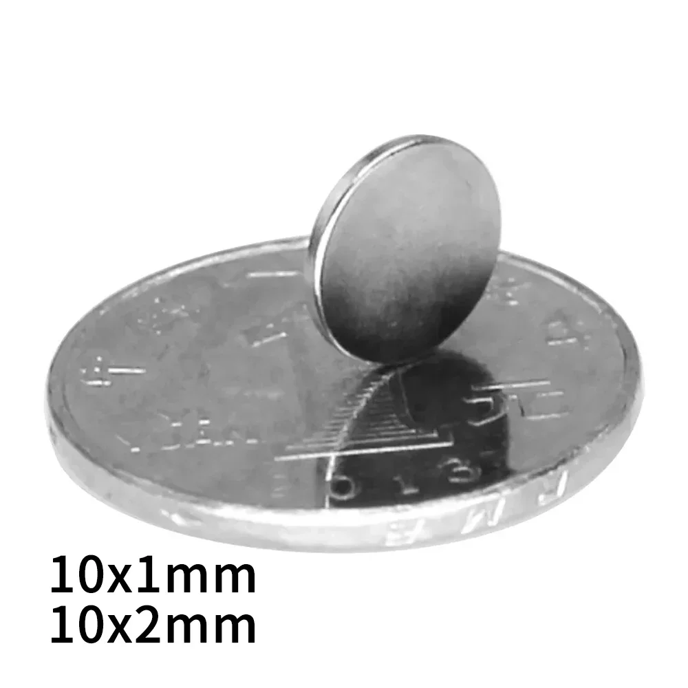 50 ~ 1000PCS 10x1mm Starker Neodym-Magnet 10x2 10x3 Permanentmagnetscheibe 10x1,5 Leistungsstarker magnetischer runder Magnet 10*1 10*4 10*10